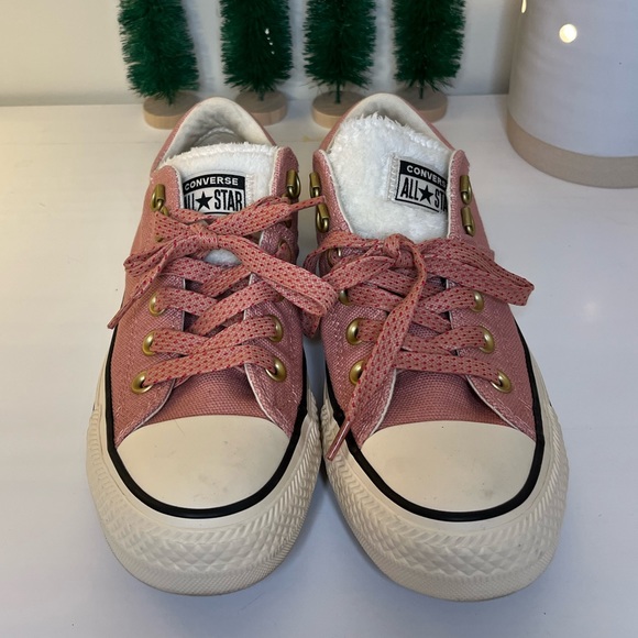 Converse All Star Pink With Gold Details and Sherpa Tongue - Picture 3 of 9